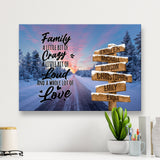 Winter Dawn Road Saying 2 Multi-Names Premium Canvas