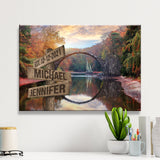 Autumn Lake Names Premium Canvas