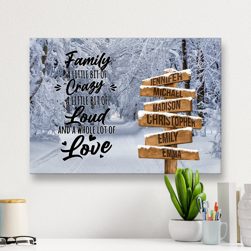 Winter Road 2 Saying 2 Multi-Names Premium Canvas