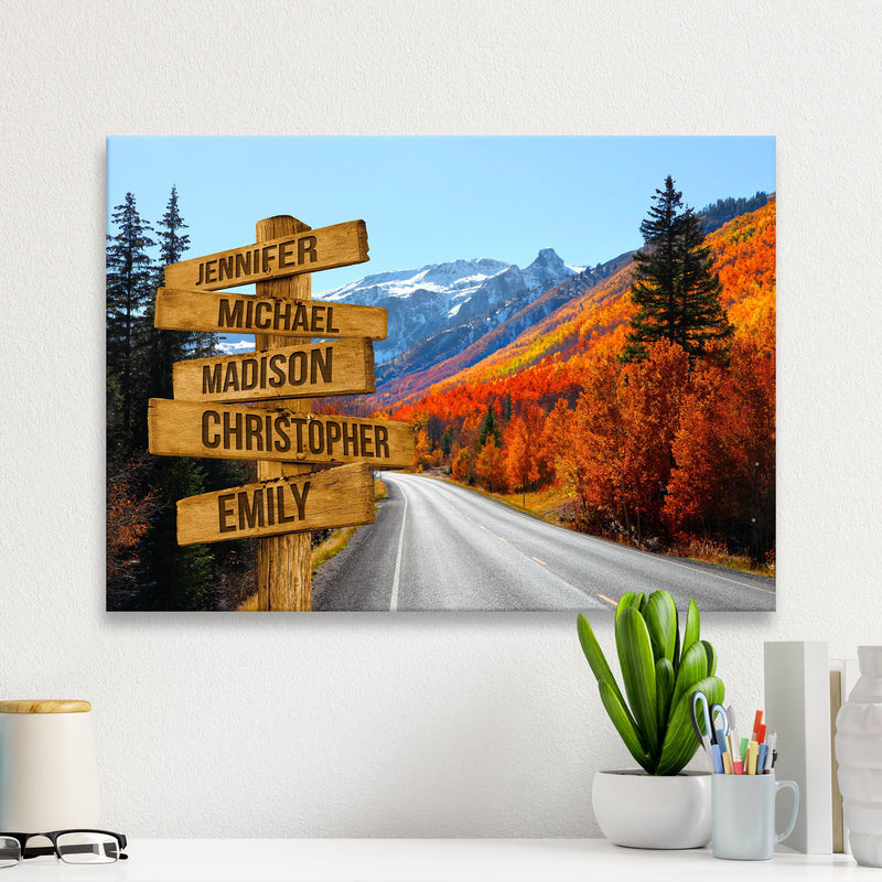 Autumn Mountain Multi-Names Premium Canvas