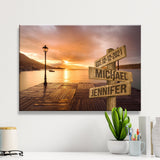 Sunrise Bay Names Premium Canvas