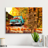 Old Truck Barn 3 Multi-Names Premium Canvas