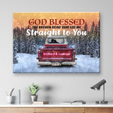 Old Truck Winter Road Christmas Premium Canvas