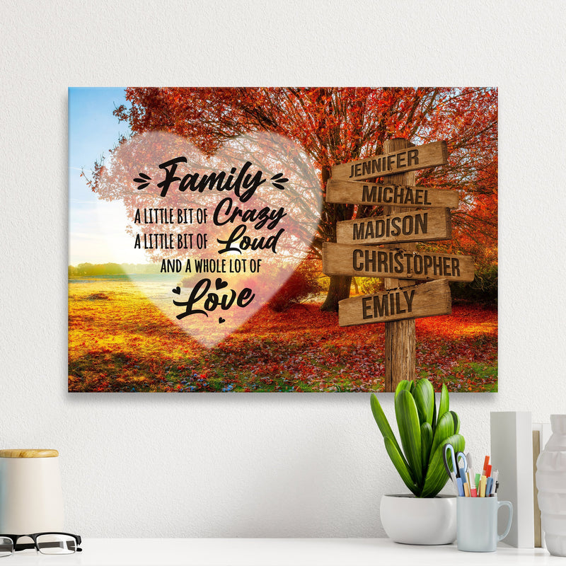 Autumn Big Oak Saying 2 Multi-Names Premium Canvas