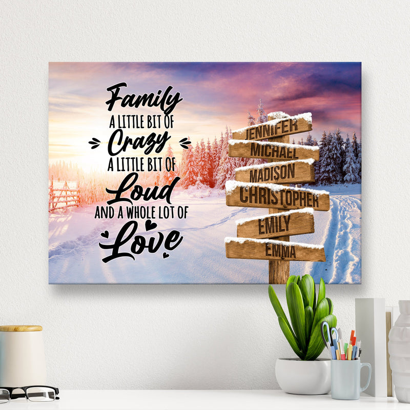 Winter Tree Path Saying 2 Multi-Names Premium Canvas