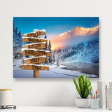 Winter Mountain Multi-Names Premium Canvas