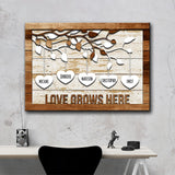 Family Tree Hearts Multi-Names Premium Canvas