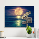 Moon Ocean Names Premium Canvas