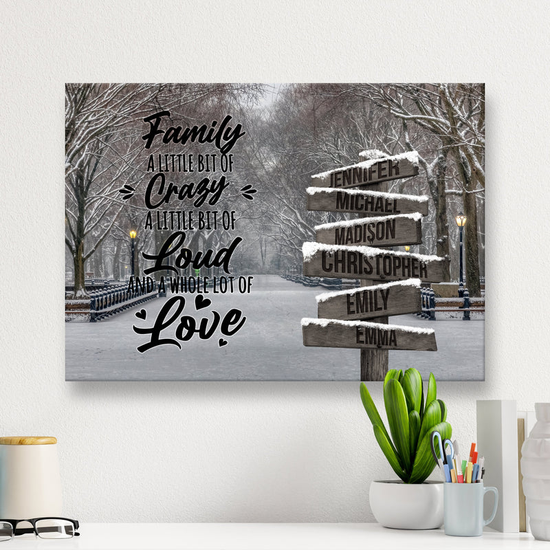 Winter Path Saying 2 Multi-Names Premium Canvas