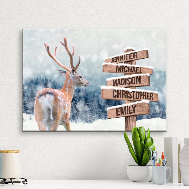 Deer Multi-Names Premium Canvas