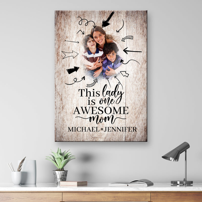 This Lady Is One Awesome Mom Premium Canvas