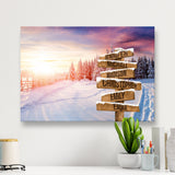 Winter Tree Path Multi-Names Premium Canvas