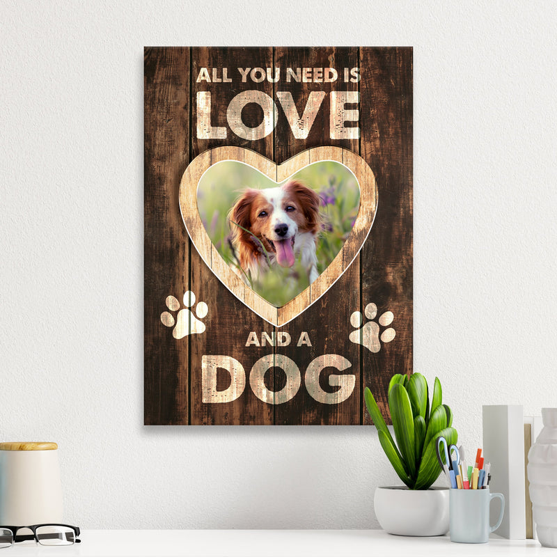 Love and a Dog Premium Canvas