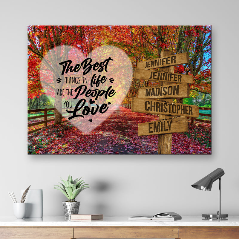 Autumn Red Road Saying 3 Multi-Names Premium Canvas