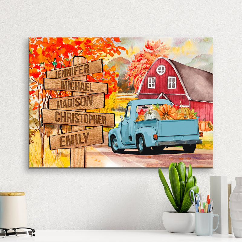 Old Truck Barn Art Multi-Names Premium Canvas