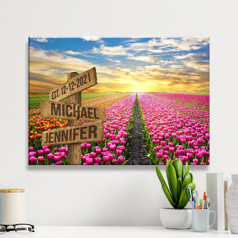 Tulip Field Names Premium Canvas