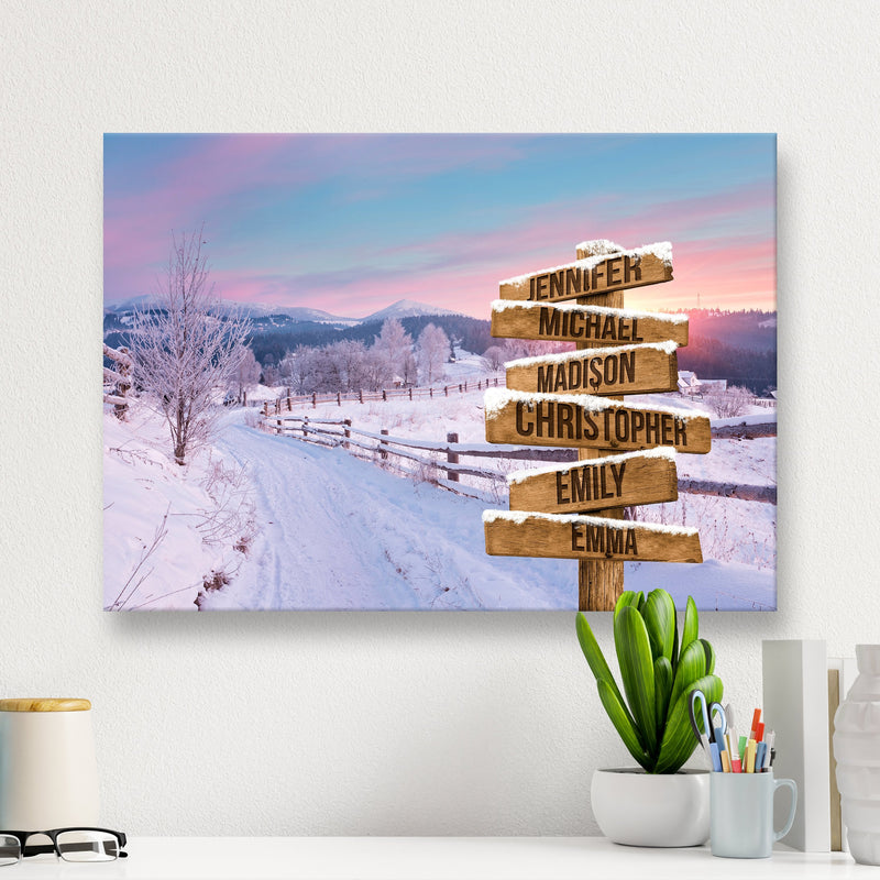 Winter Farm Multi-Names Premium Canvas