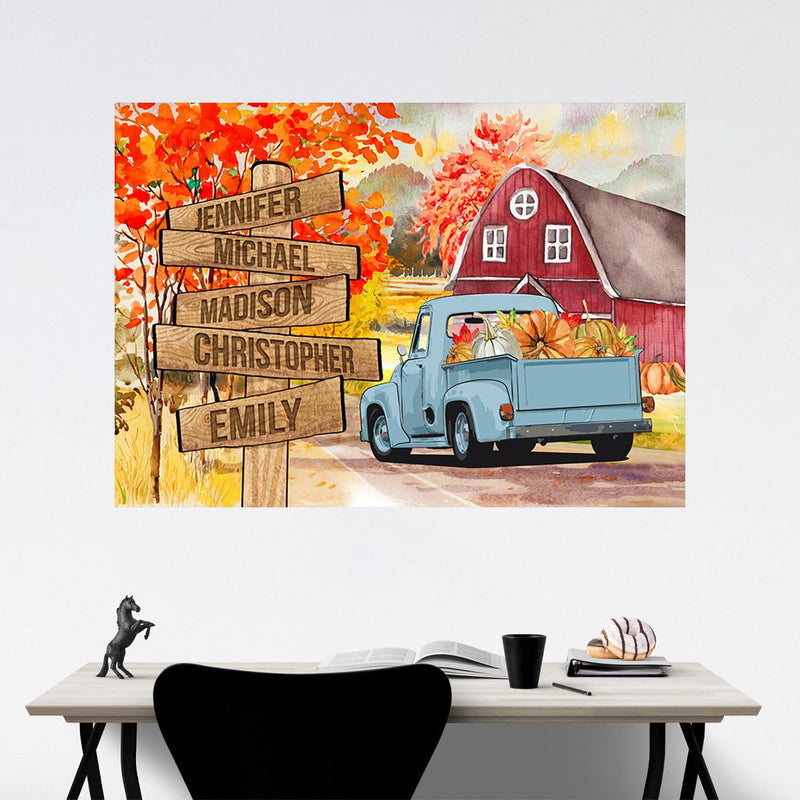 Old Truck Barn Art Multi-Names Poster