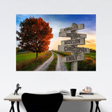 Autumn Country Road Multi-Names Poster