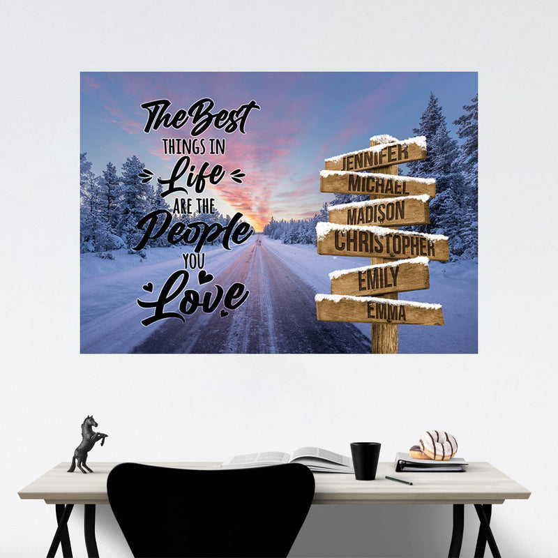 Winter Dawn Road Saying 3 Multi-Names Poster