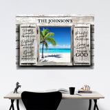 Ocean Breeze Color Wood Shutters Saying 8 Poster