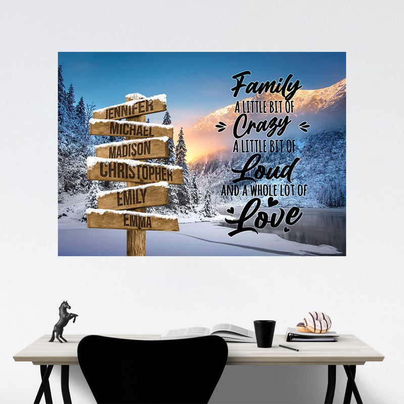 Winter Mountain Saying 2 Multi-Names Poster