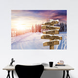 Winter Tree Path Multi-Names Poster