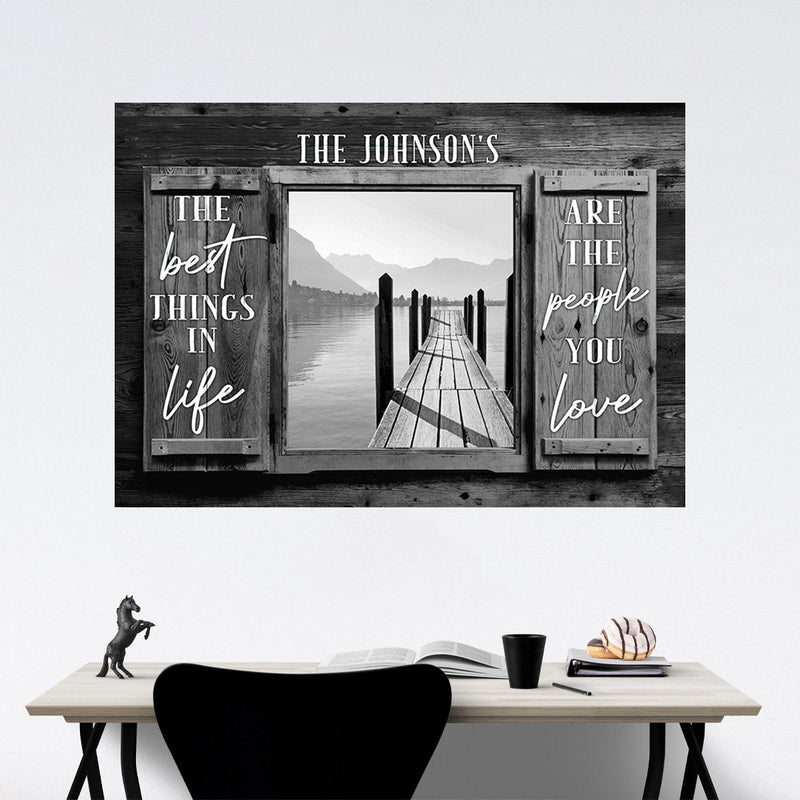 Lake Dock Wood Shutters Saying 3 Poster