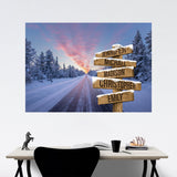 Winter Dawn Road Multi-Names Poster