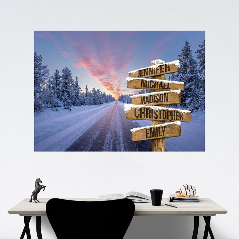 Winter Dawn Road Multi-Names Poster