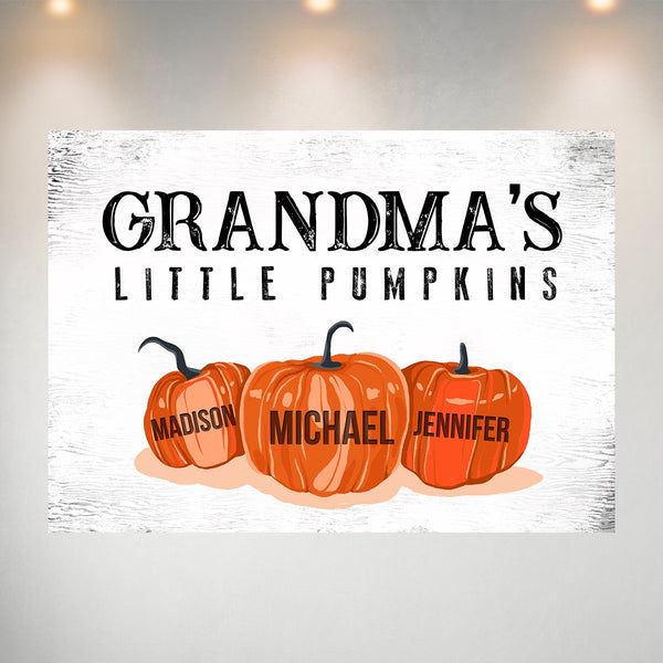Grandma's Little Pumpkins Multi-Names Poster
