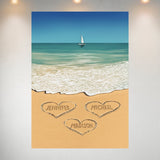 Heart in Sand Multi-Names Poster