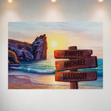 Beach Oil Painting Color 2 Multi-Names Poster