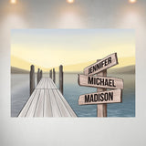 Lake Dock Art Color Multi-Names Poster