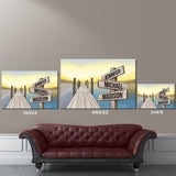 Lake Dock Art Color Multi-Names Premium Canvas