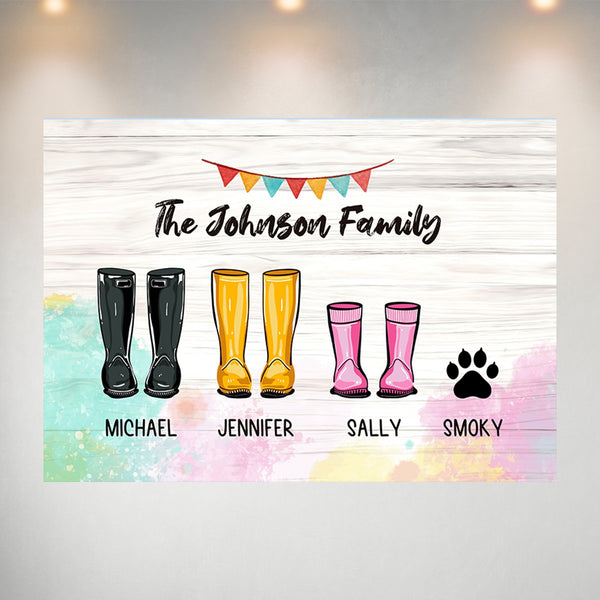 Family Boots Multi-Name Poster