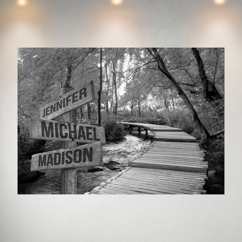 Woods Path Multi-Names Poster