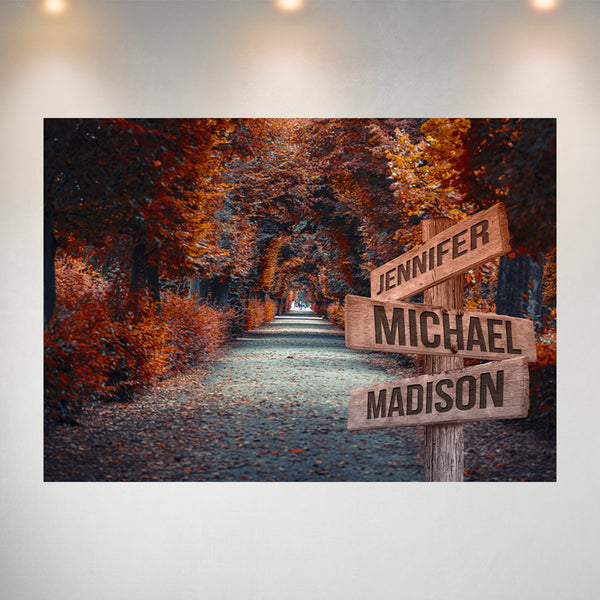Woods Path 2 Color Multi-Names Poster