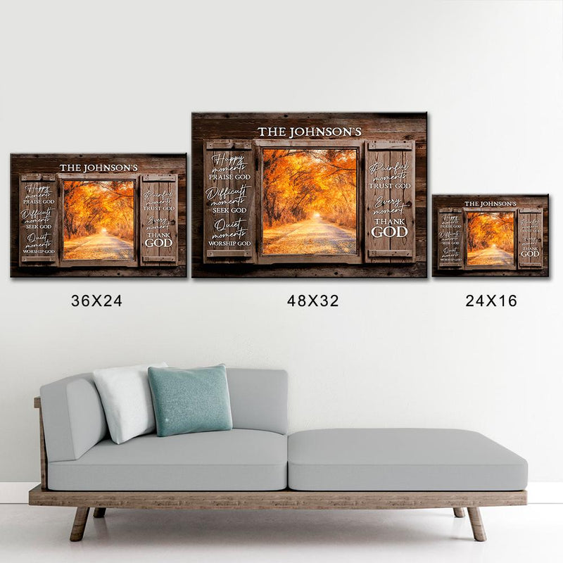 Autumn Road Color Wood Shutters Premium Canvas Saying 8