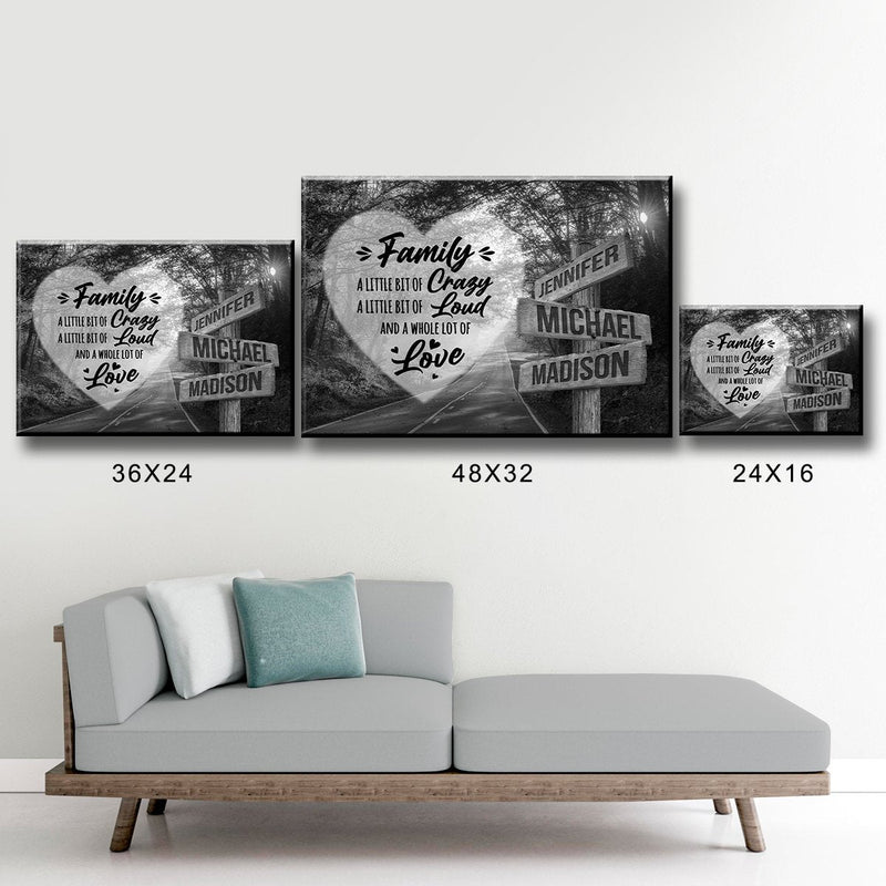 Autumn Road Heart Saying 2 Multi-Names Premium Canvas