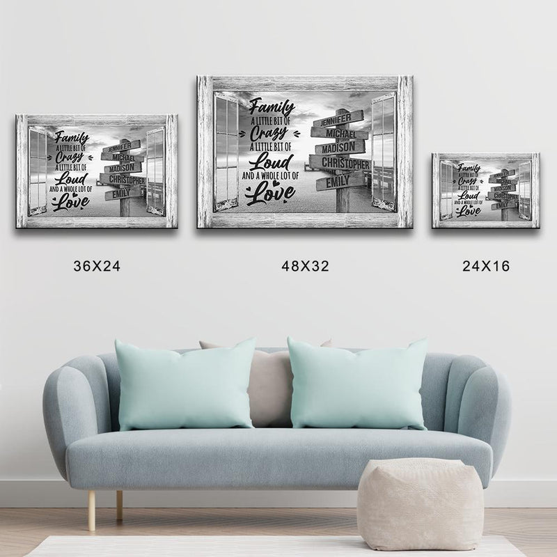 Ocean Dock Saying 2 Windows Multi-Names Premium Canvas