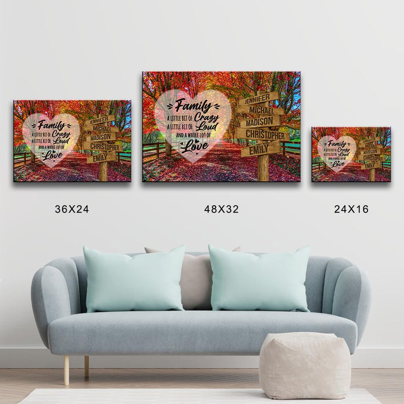 Autumn Red Road Saying 2 Multi-Names Premium Canvas