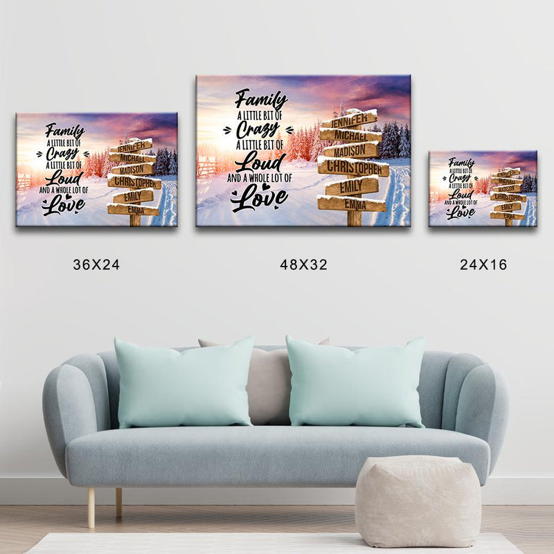 Winter Tree Path Saying 2 Multi-Names Premium Canvas