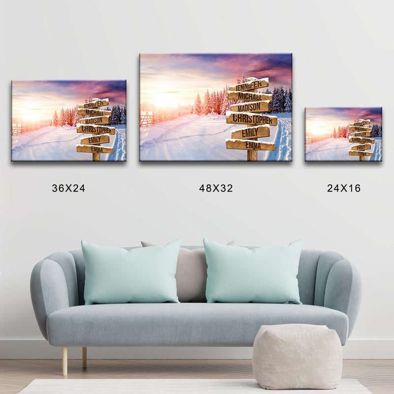 Winter Tree Path Multi-Names Premium Canvas