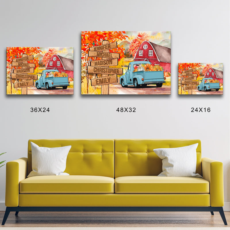 Old Truck Barn Art Multi-Names Premium Canvas