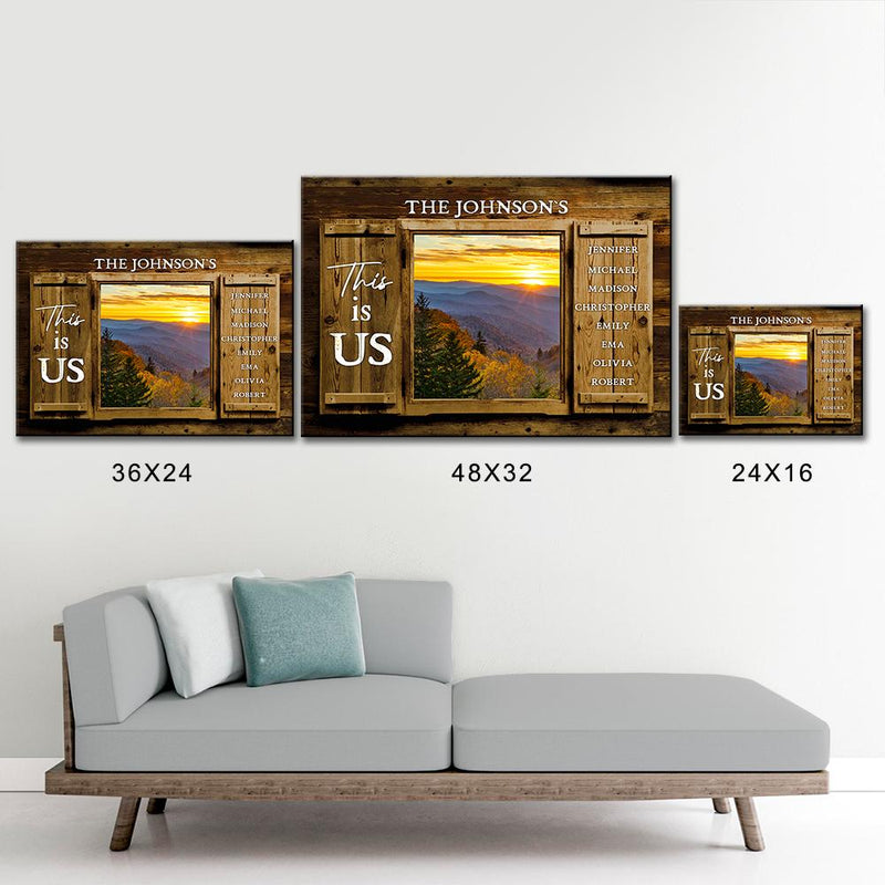 Smoky Mountain Color Wood Shutters Multi-Names Premium Canvas