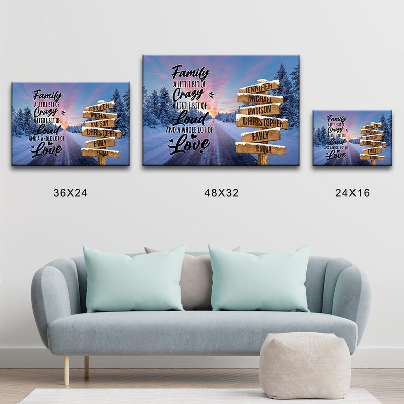 Winter Dawn Road Saying 2 Multi-Names Premium Canvas