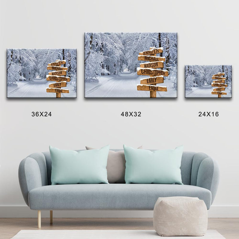 Winter Road 2 Multi-Names Premium Canvas