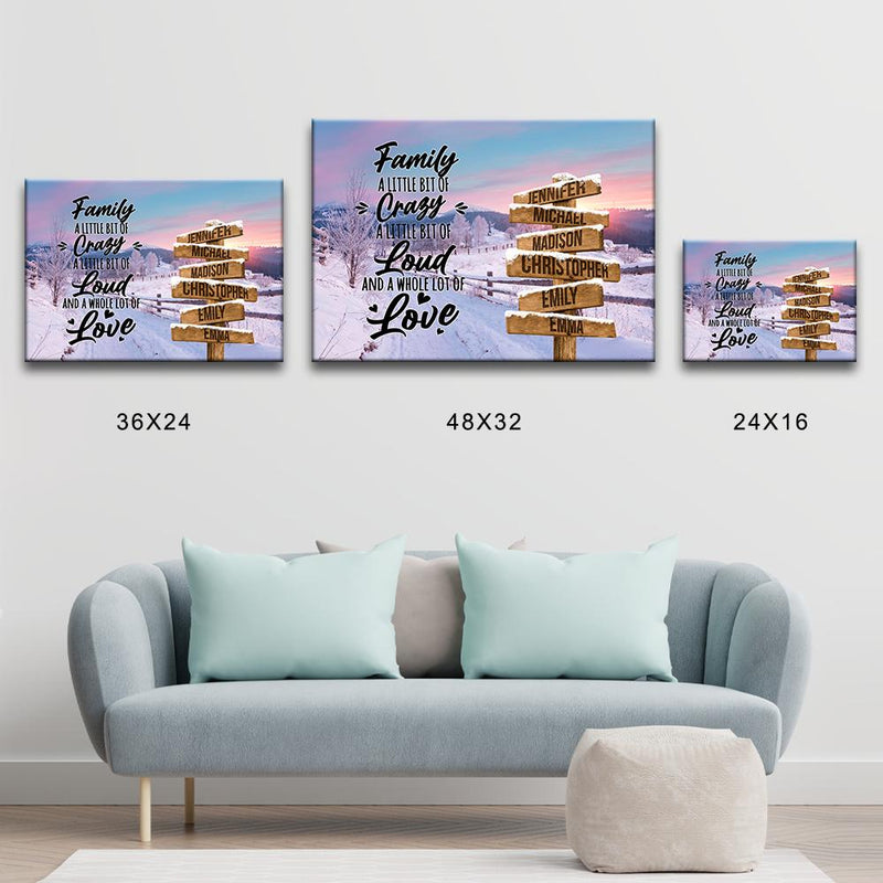 Winter Farm Saying 2 Multi-Names Premium Canvas