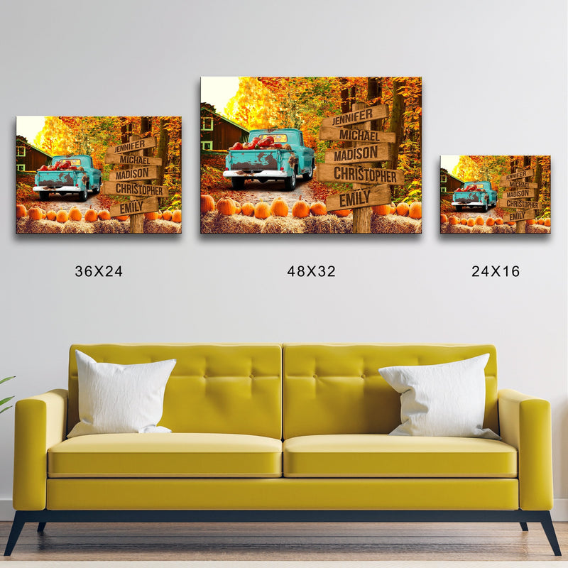 Old Truck Barn 3 Multi-Names Premium Canvas